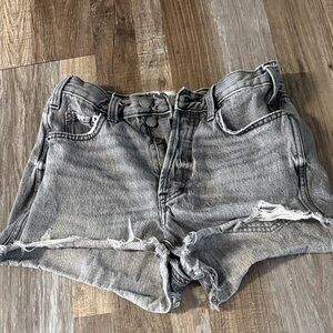 Women's Gray Denim Shorts